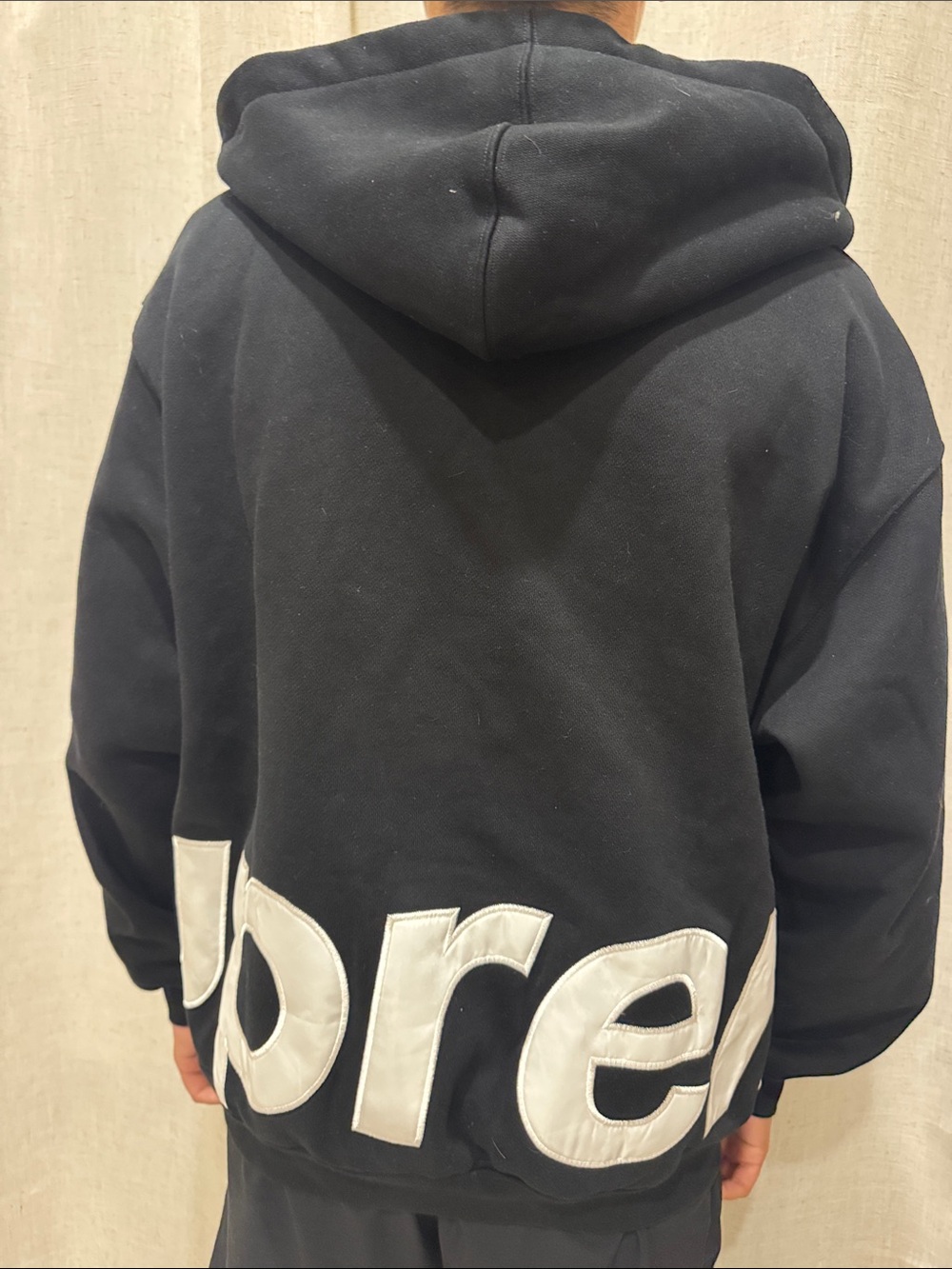 Supreme Big Logo Black Zip-Up Hooded Jacket men’s large - Picture 6 of 8